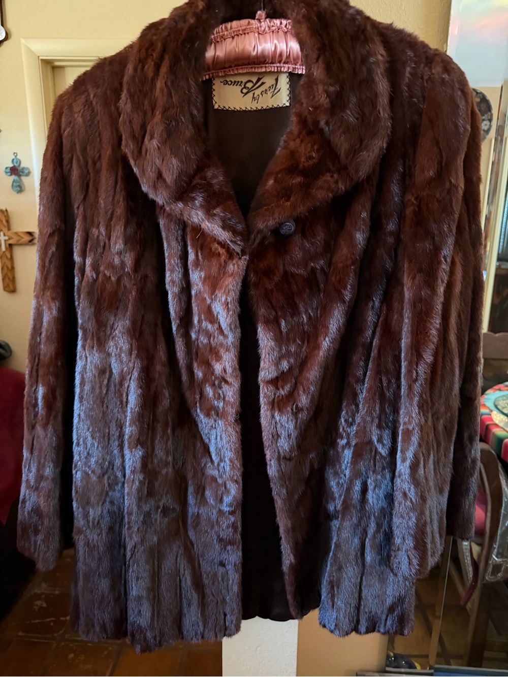Vintage Flame Mahogany Mink Fur Jacket